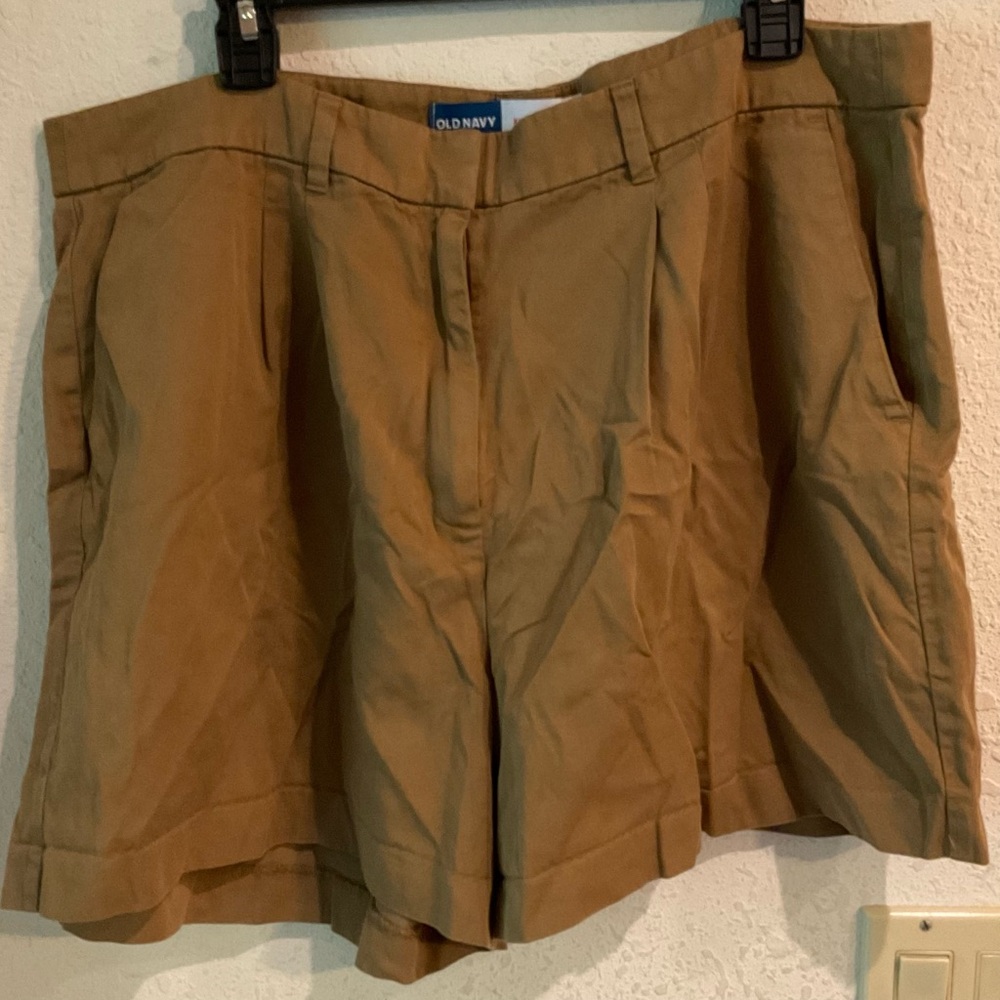 Old Navy Women's Brown Bermudas Extra High Rise Adjustable Waist